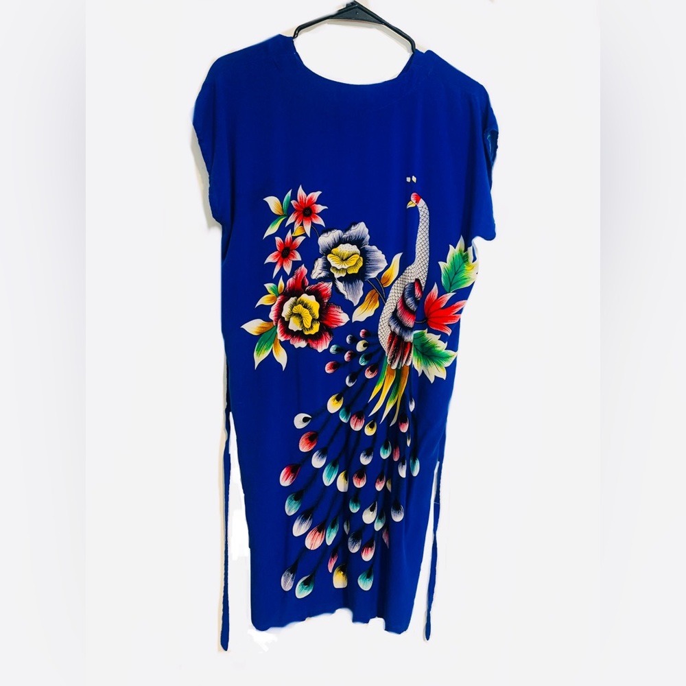 mini dress size M blue floral dress